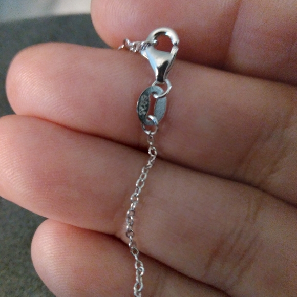 SALE! Nwot sterling silver ATI 925 set necklace/ earrings faux pearl, CZ Stone - Picture 6 of 16